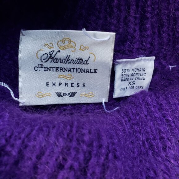 Vintage Mohair Oversized Sweater Women's XS-XL Purple - Picture 7 of 7